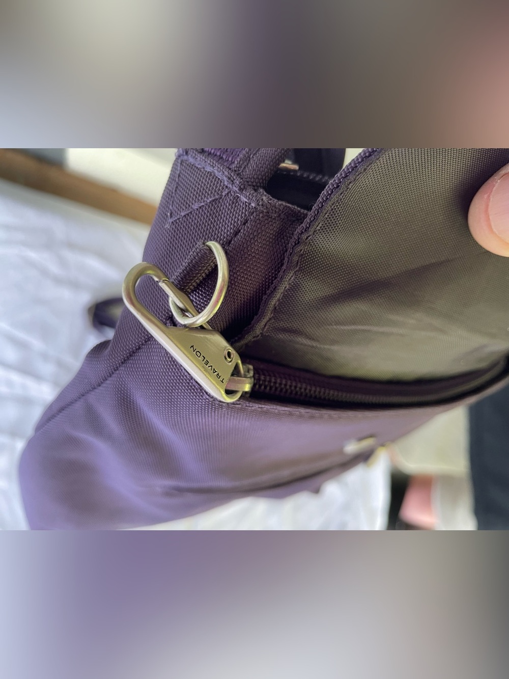 Travelon purple Crossbody Bag with Front Zip Pockets - Picture 3 of 6
